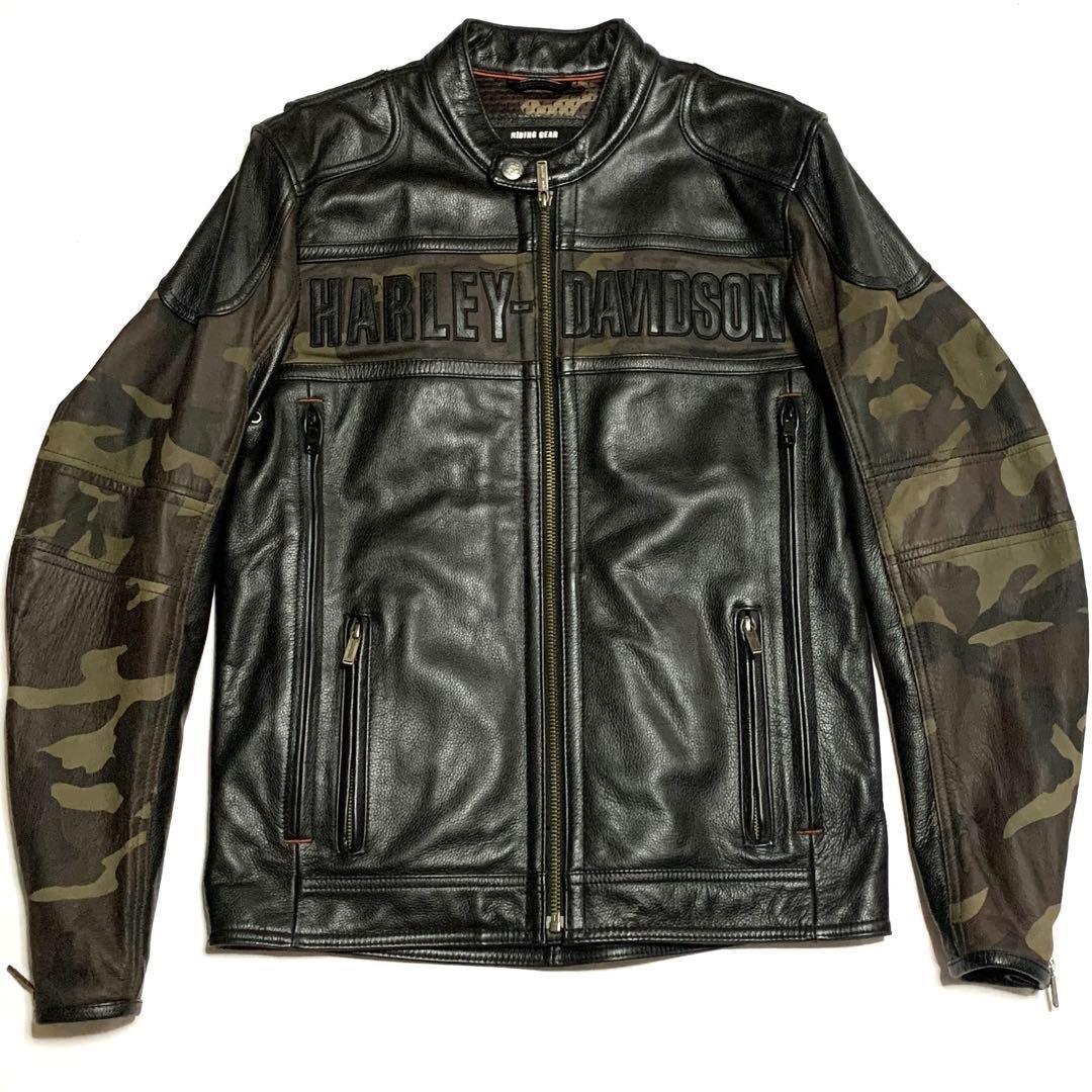 ハーレー 希少 Sサイズ レザーライダースジャケット メンズ 黒