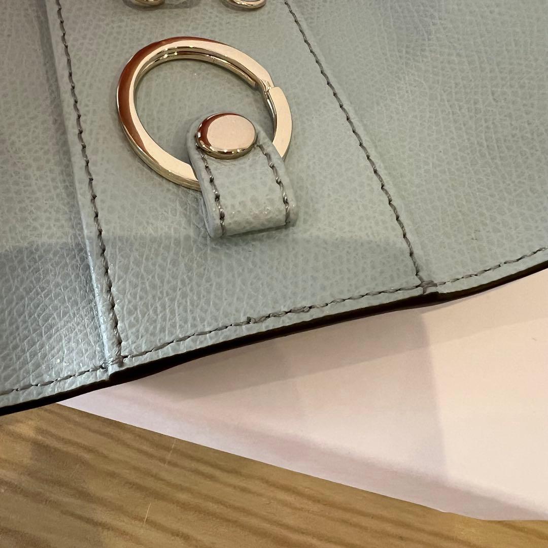 【保証書有】FURLA ライトブルー レザー キーケース