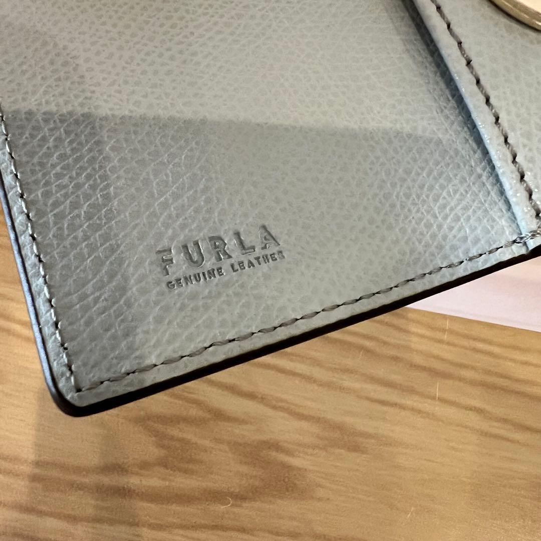 【保証書有】FURLA ライトブルー レザー キーケース