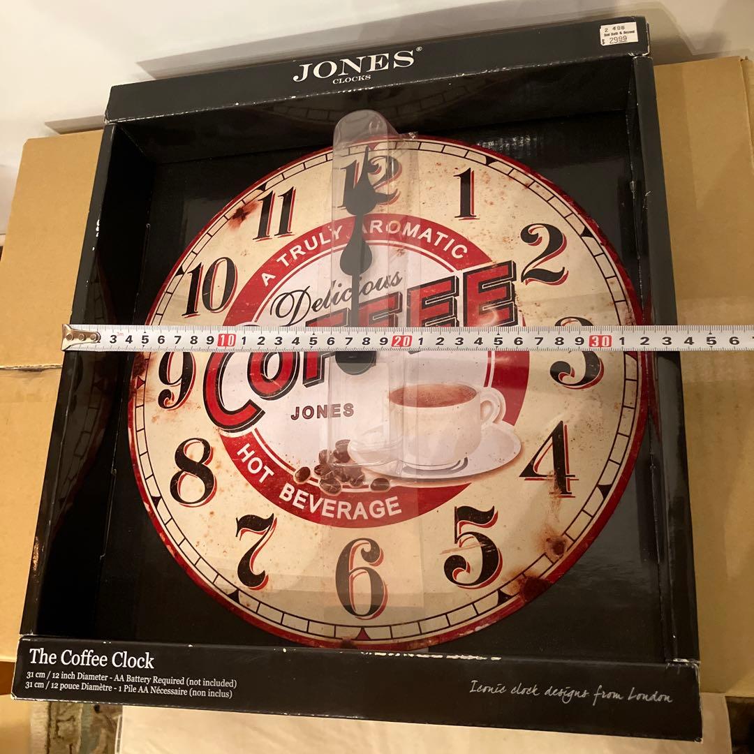 【新品未使用】JONES CLOCKS レトロデザイン 壁掛け時計
