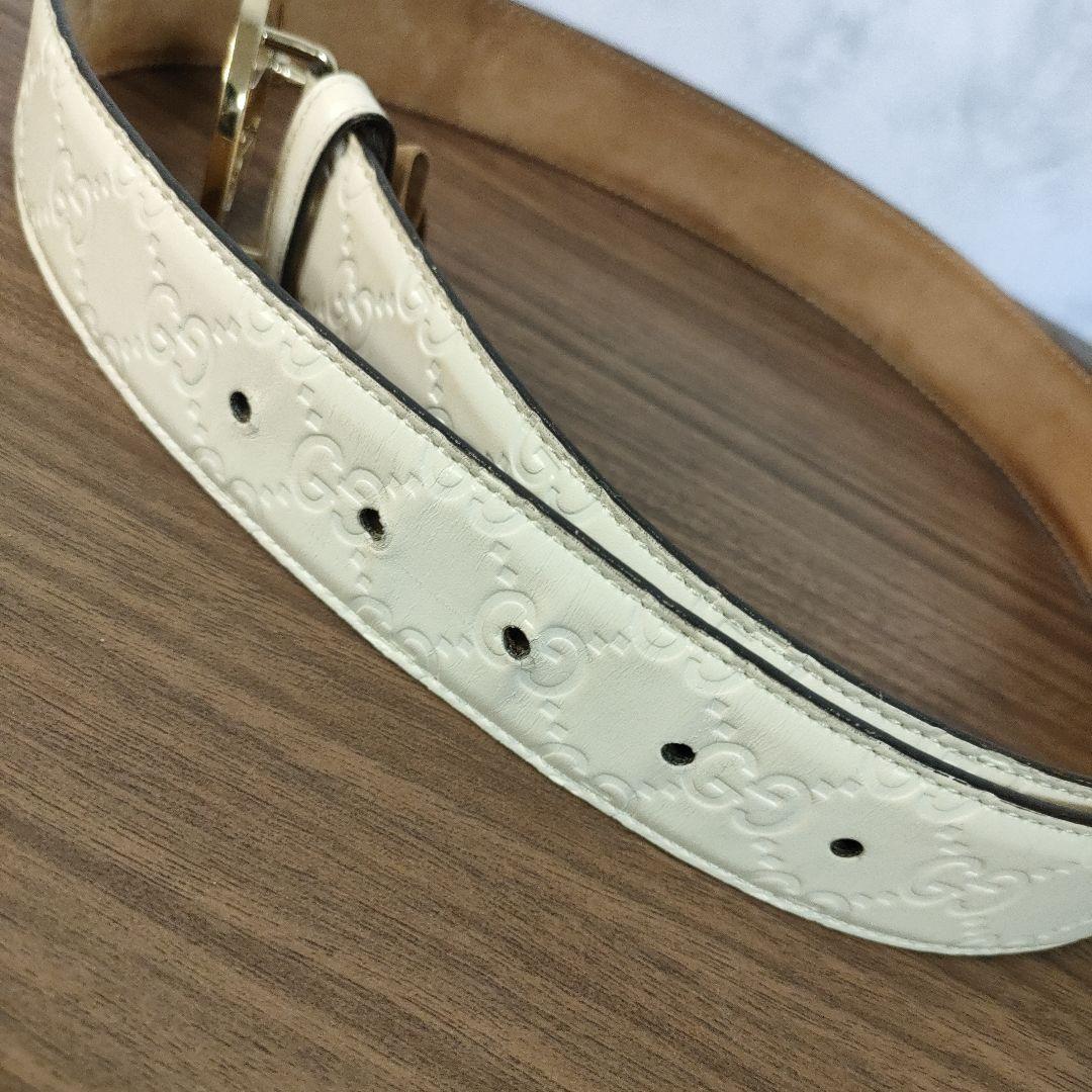 GUCCI グッチ インターロッキングG ベルト ホワイト