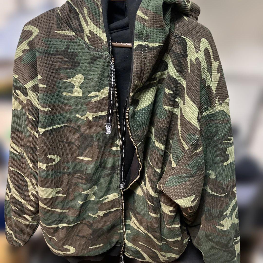 PRO CLUB 迷彩パーカー リバーシブル ジップアップフーディ - メルカリ