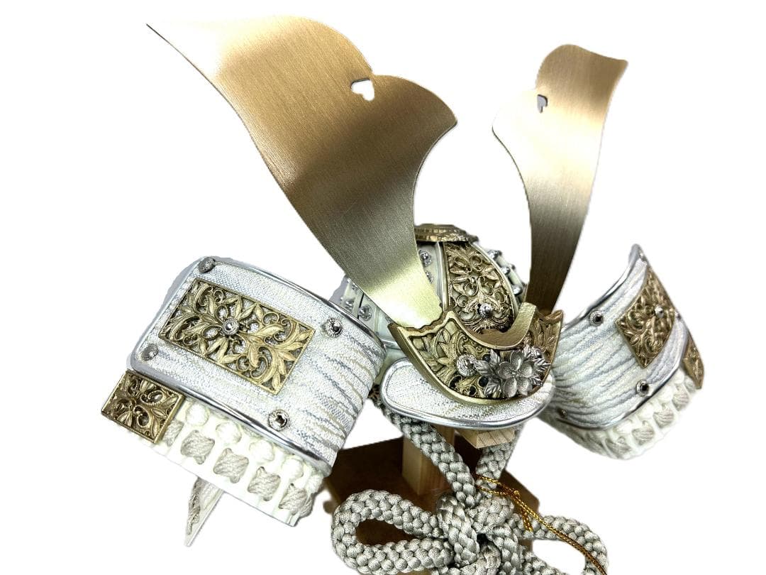 8号兜 銀桜兜 薄グレー縅糸 0918-E 五月人形 海外土産 プレゼント 兜