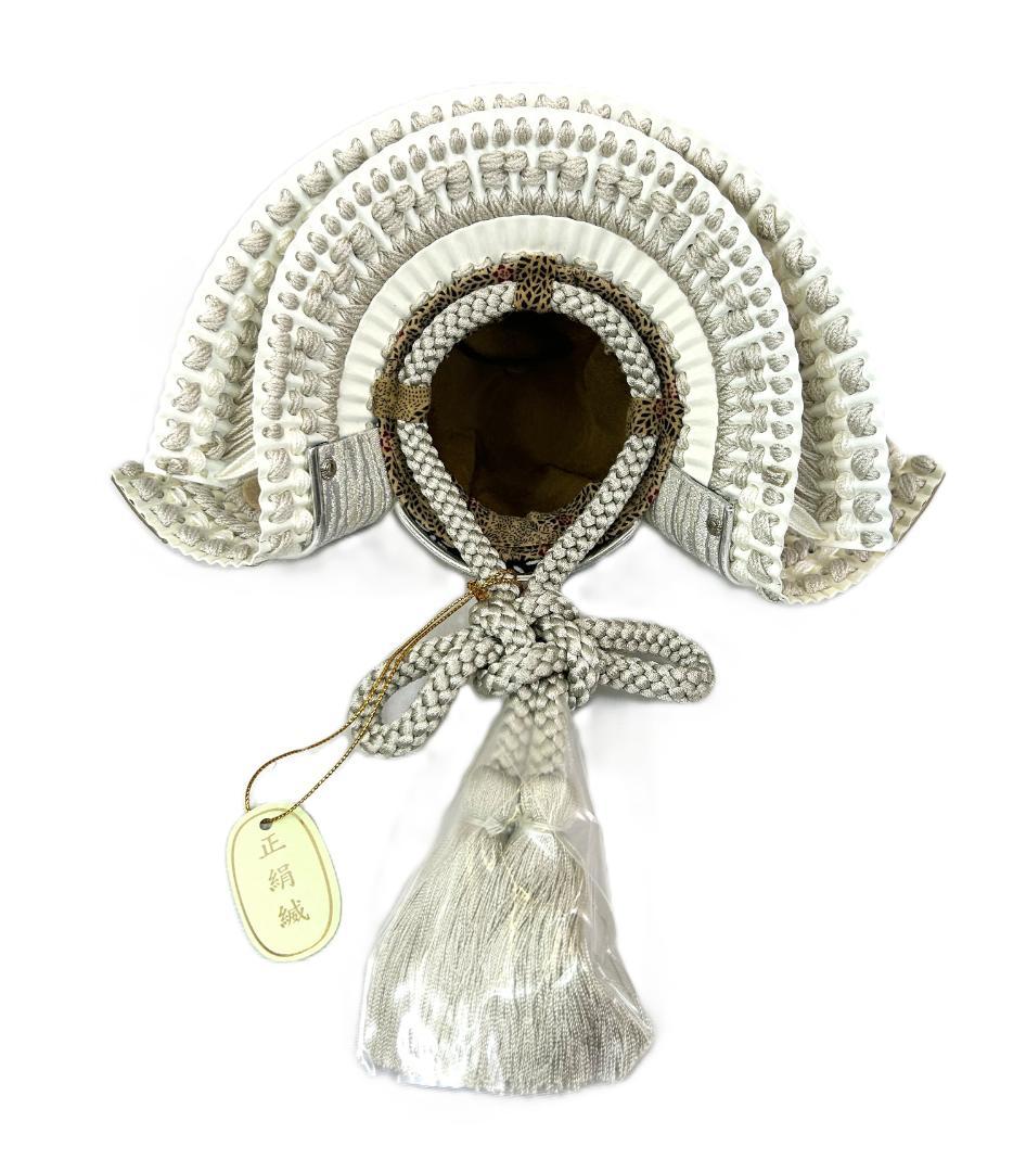 8号兜 銀桜兜 薄グレー縅糸 0918-E 五月人形 海外土産 プレゼント 兜