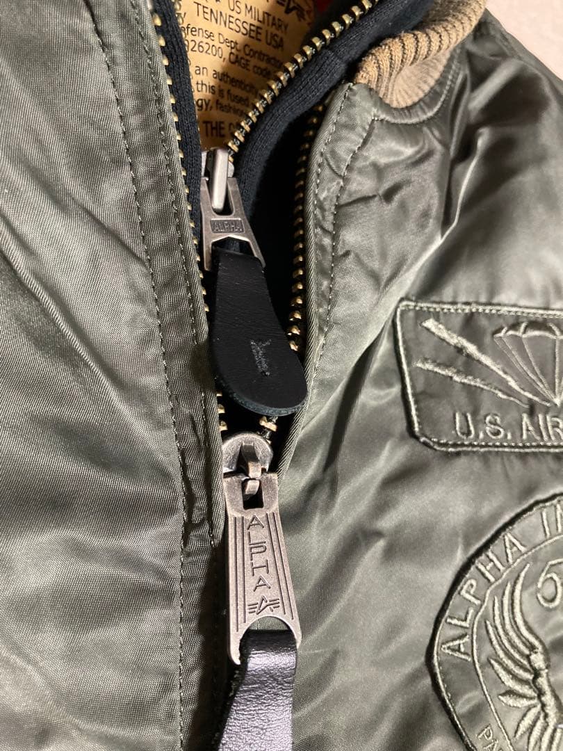 ALPHA MA-1 フライトジャケット 2way フード着脱 ワッペン