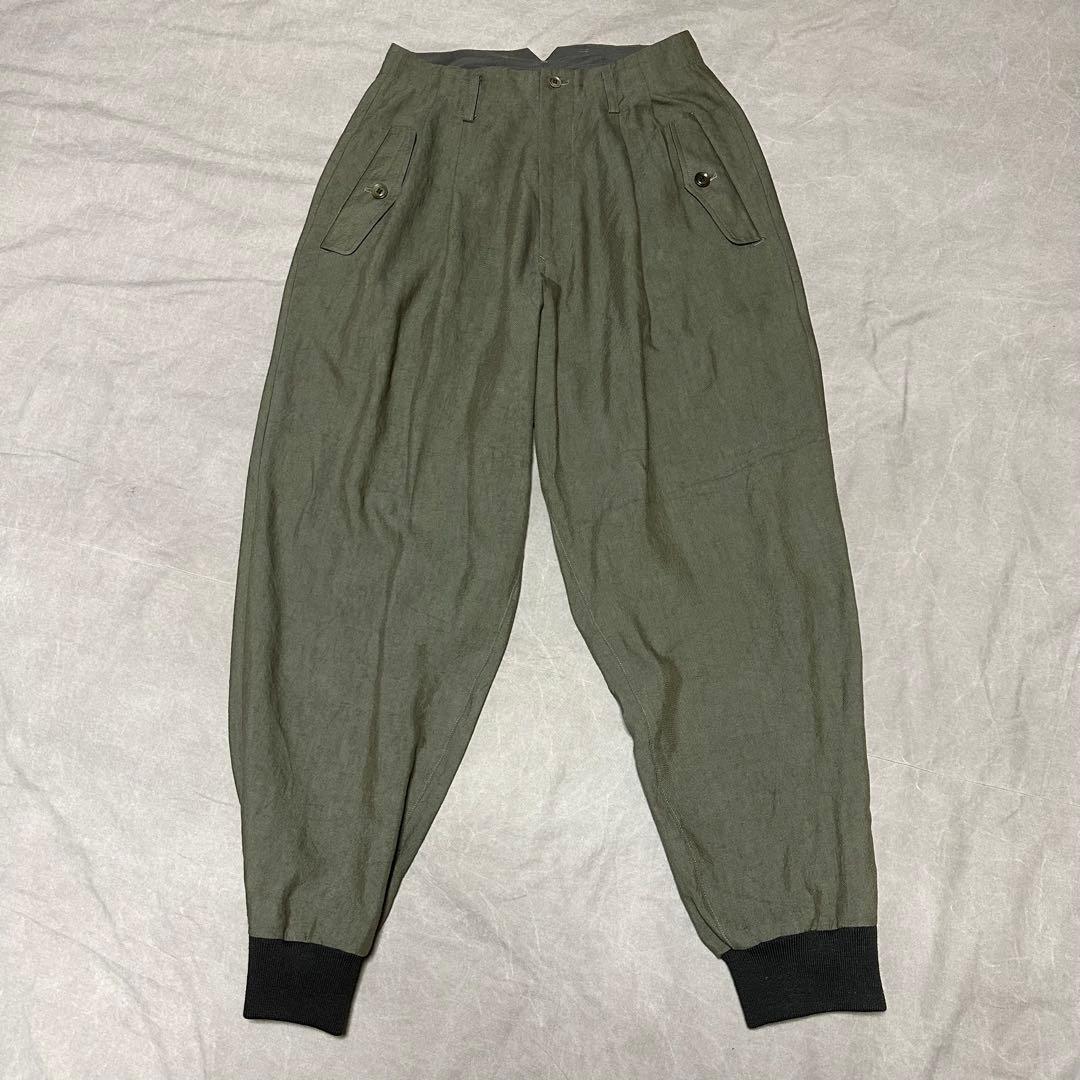 新品 Y's コットンリネン セルロース リブパンツ