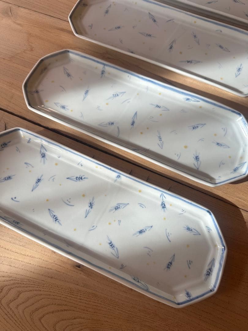 稲村真耶　稲文長々皿　４枚セット