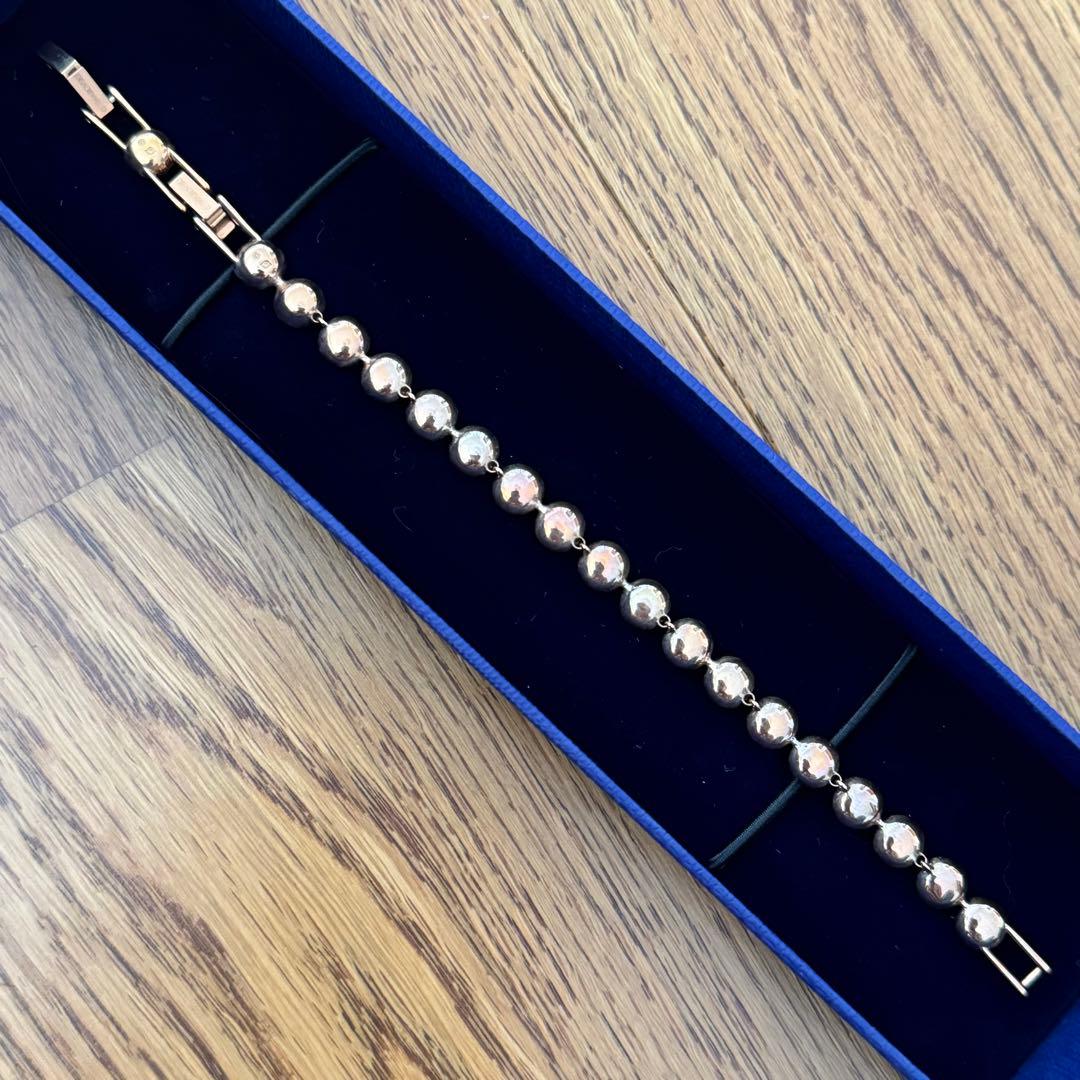 スワロフスキー☆パヴェブレスレット☆ローズゴールドトーン☆