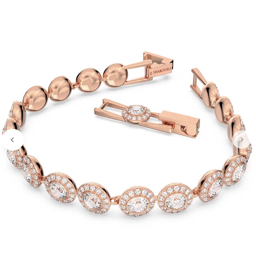 スワロフスキー☆パヴェブレスレット☆ローズゴールドトーン☆