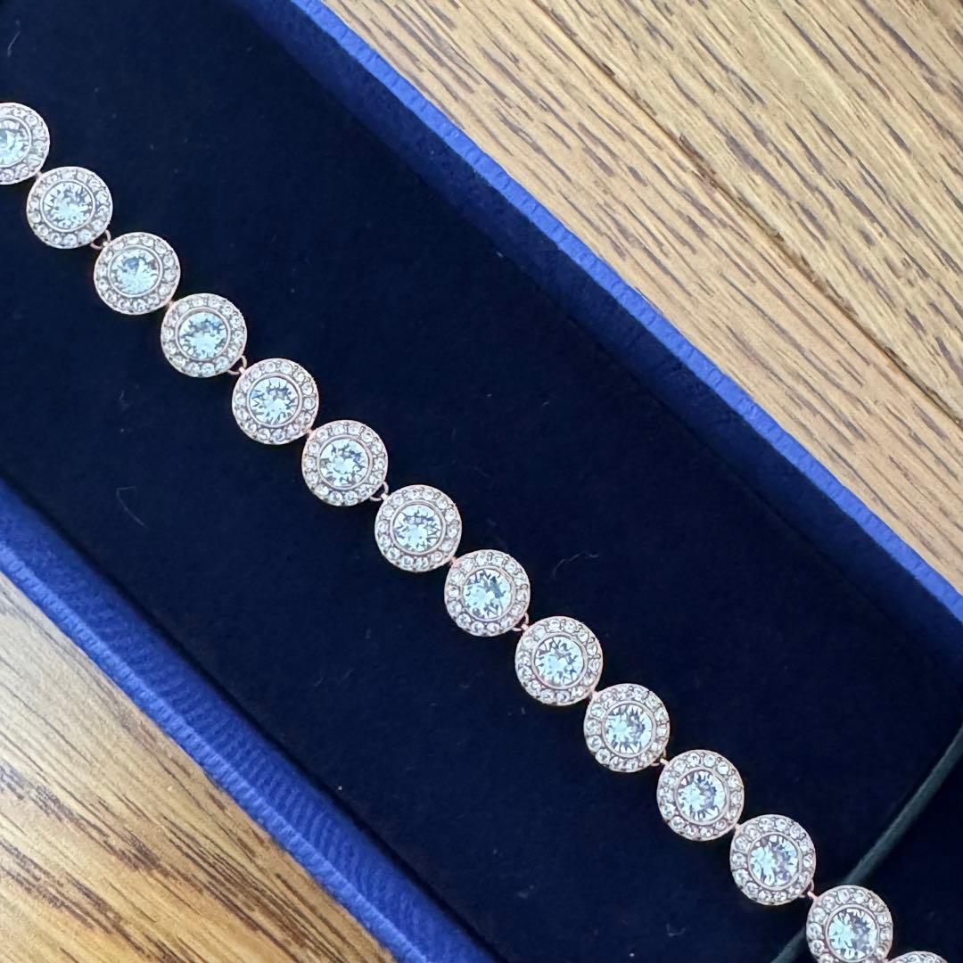 スワロフスキー☆パヴェブレスレット☆ローズゴールドトーン☆