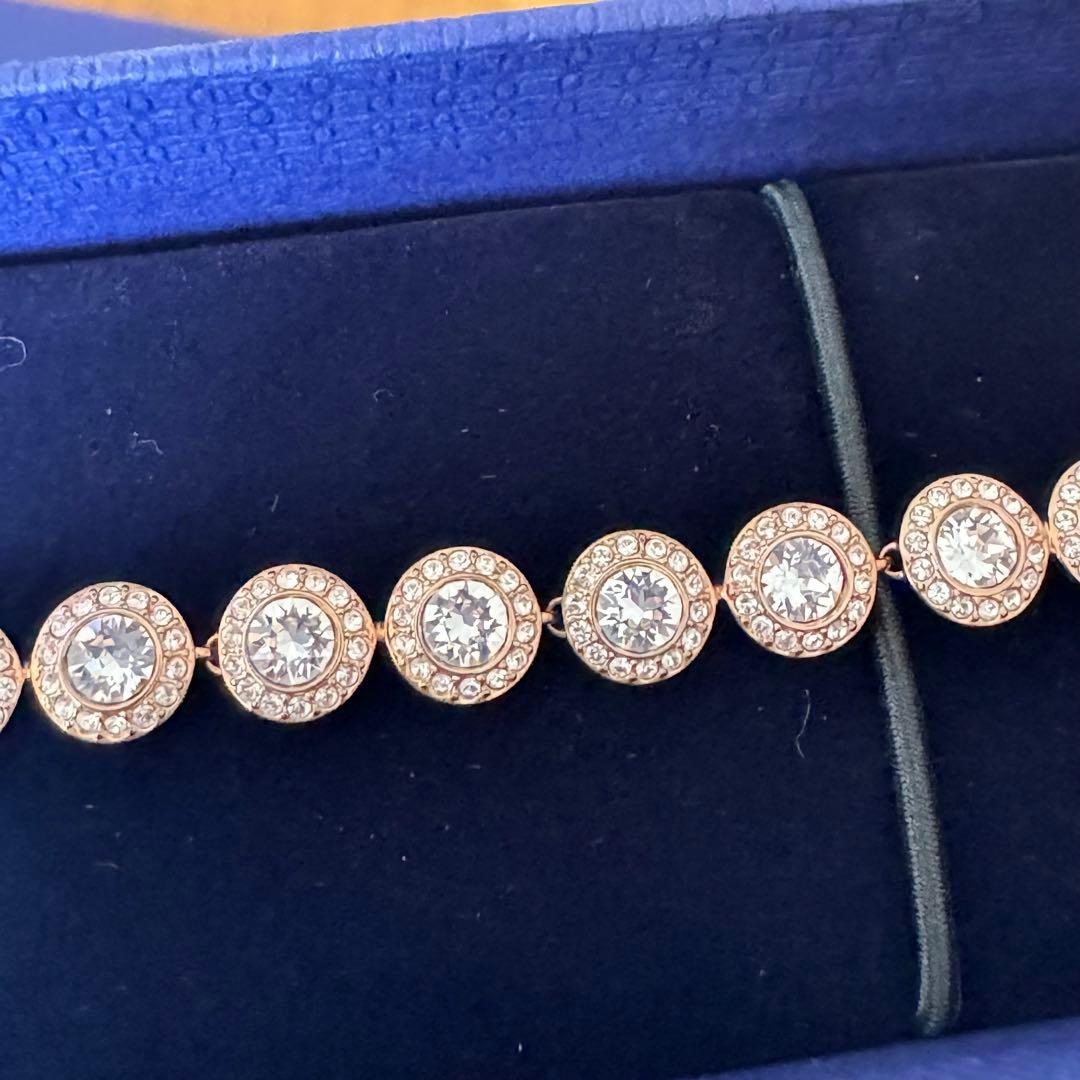スワロフスキー☆パヴェブレスレット☆ローズゴールドトーン☆