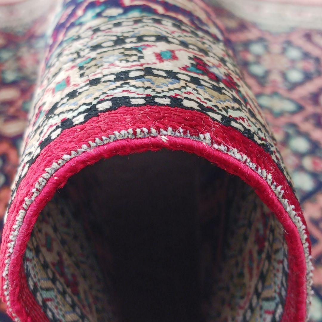 Y3076 ペルシャ絨毯 クム産 シルク100% 手織80万ノット