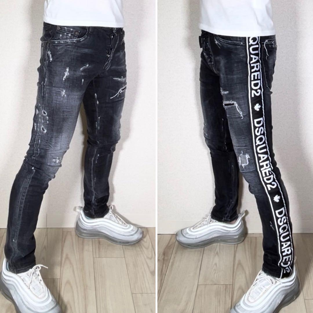 DSQUARED / ディースクエアード サイドラインロゴ デニム 42