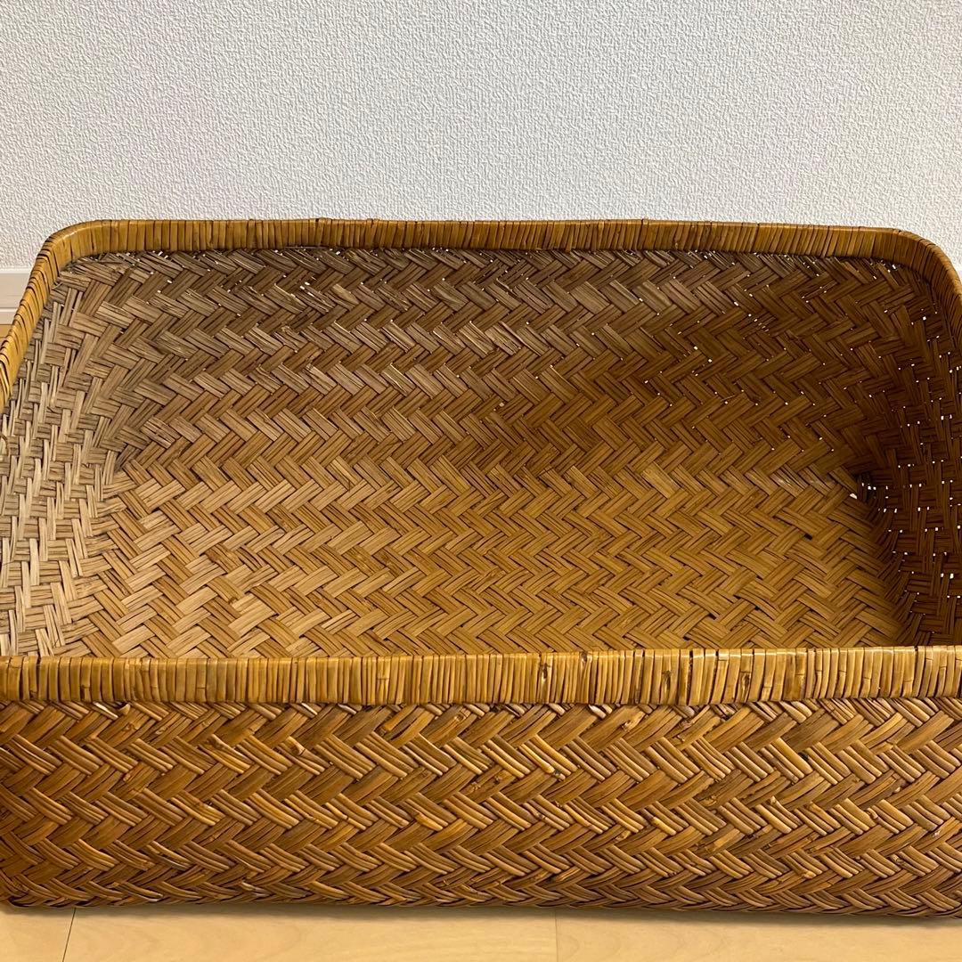 美品✨竹行李　古道具　アンティーク竹籠　収納カゴ昭和レトロ