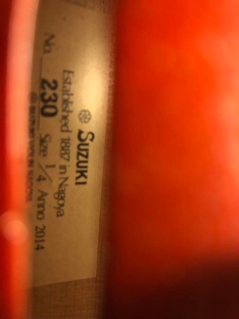 駒&魂柱調整済】Suzuki分数バイオリンNo230 1/4 2014