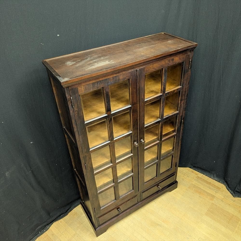 北海道民芸家具　樺　カバ材　無垢　本棚　本箱　書棚　キャビネット　ブックシェルフ