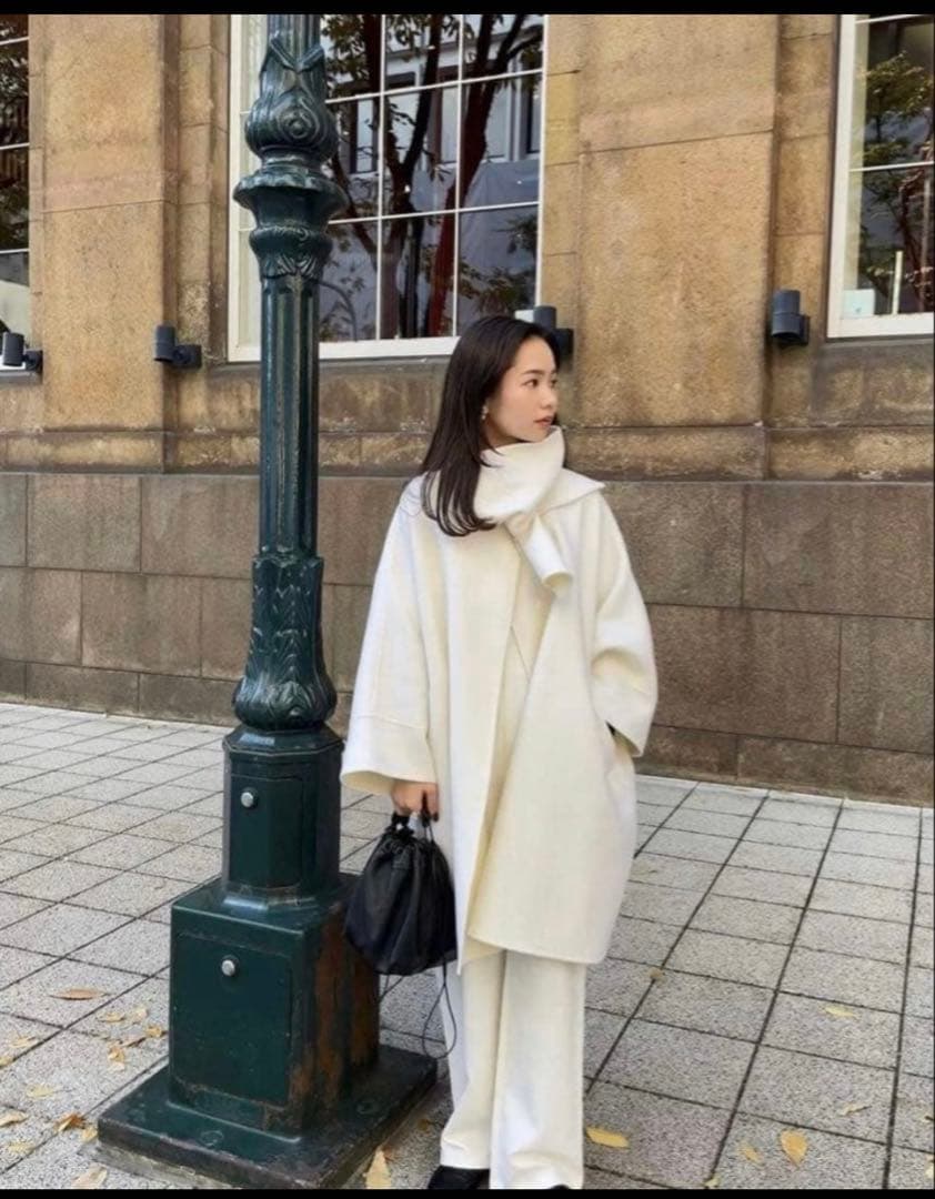 stunning lureスタニングルアーストールポンチョコートホワイト1