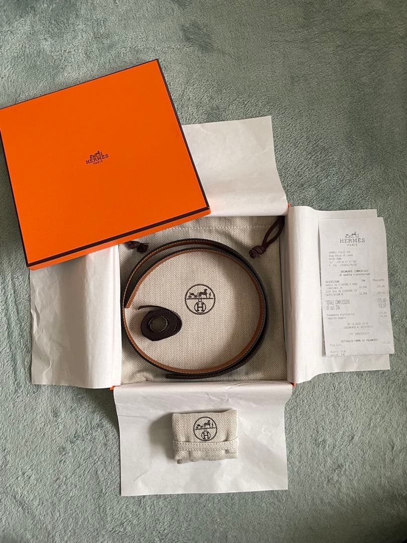 エルメス バックル 黒 ＆ リバーシブル レザーベルト24 サイズ 70