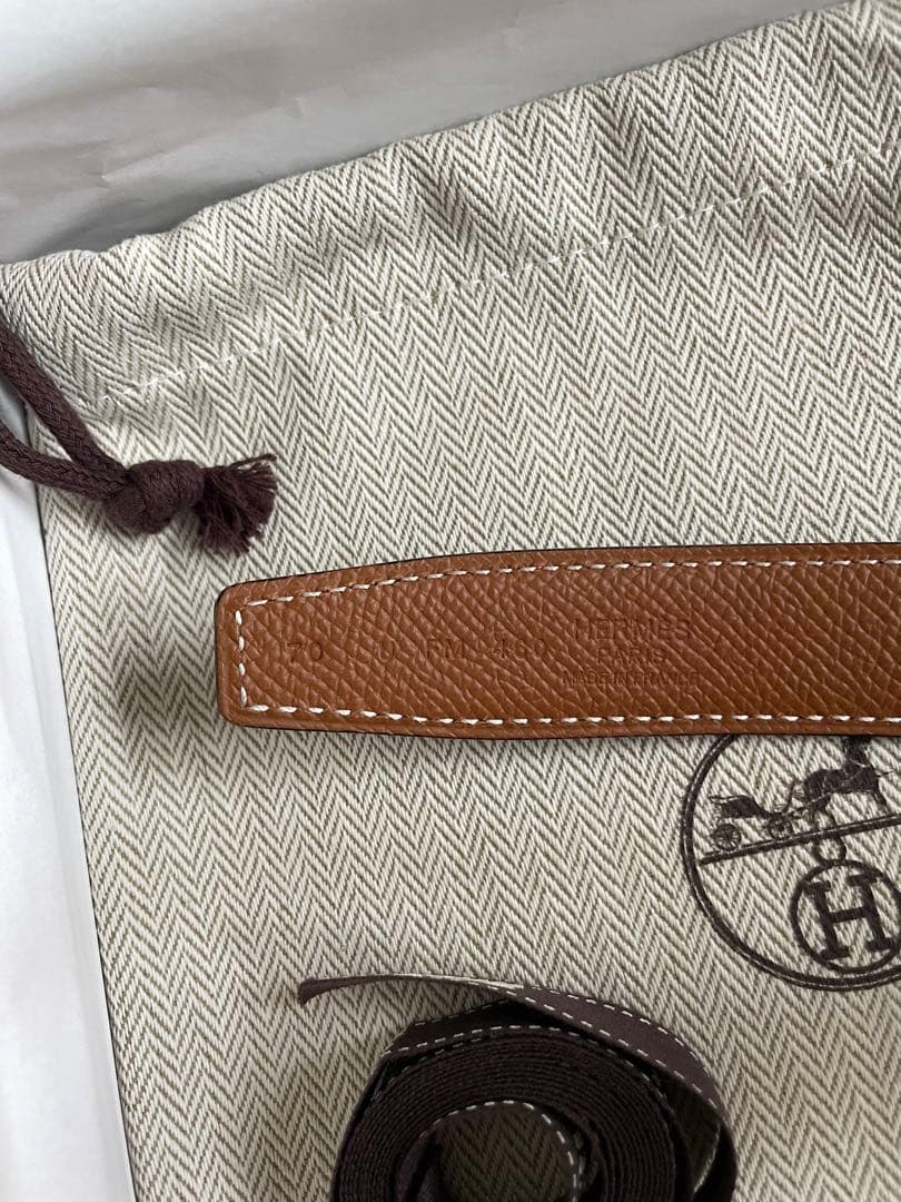 エルメス バックル 黒 ＆ リバーシブル レザーベルト24 サイズ 70