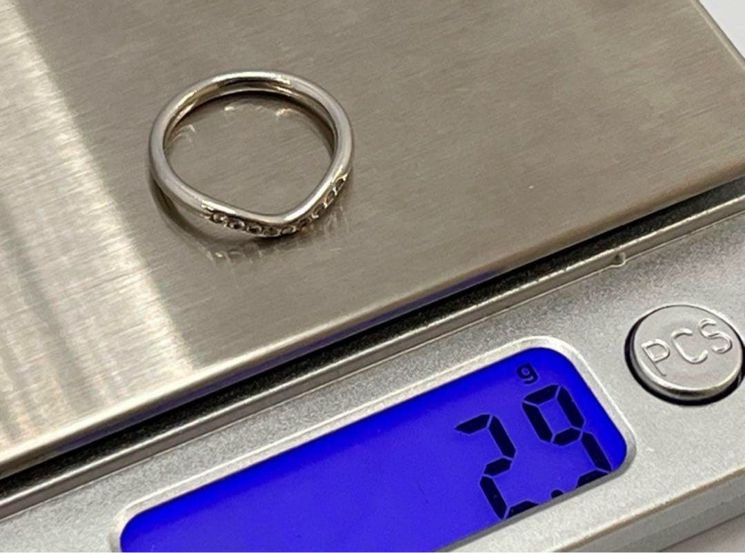 c664 ティファニー カーブド バンド ダイヤ 9P プラチナ リング 約5号