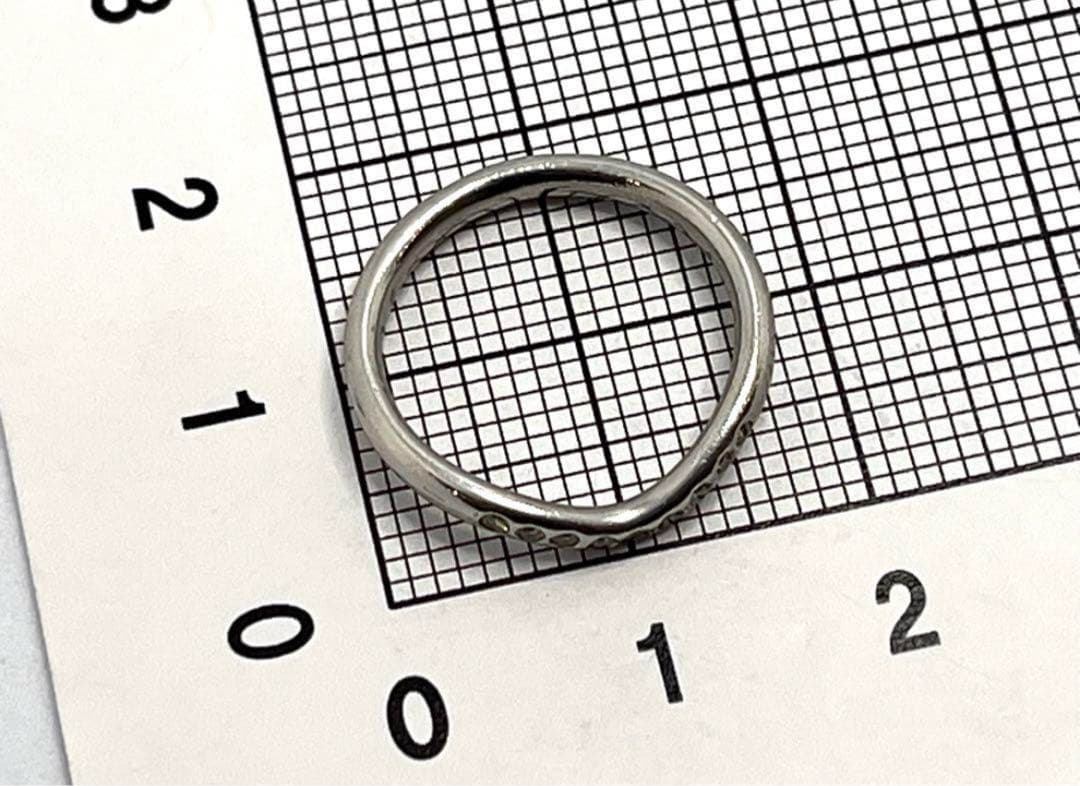 c664 ティファニー カーブド バンド ダイヤ 9P プラチナ リング 約5号