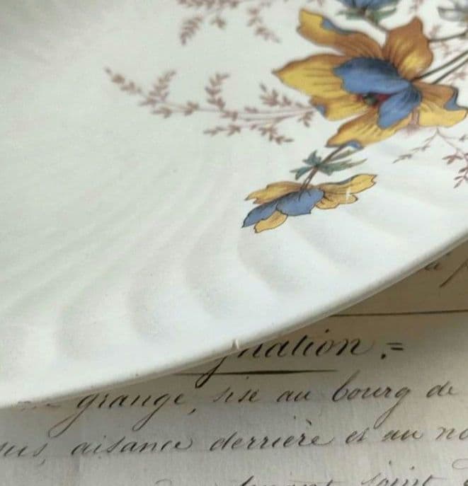 希少 美品 サルグミンヌ 多彩色 お花のラヴィエ フランスアンティーク