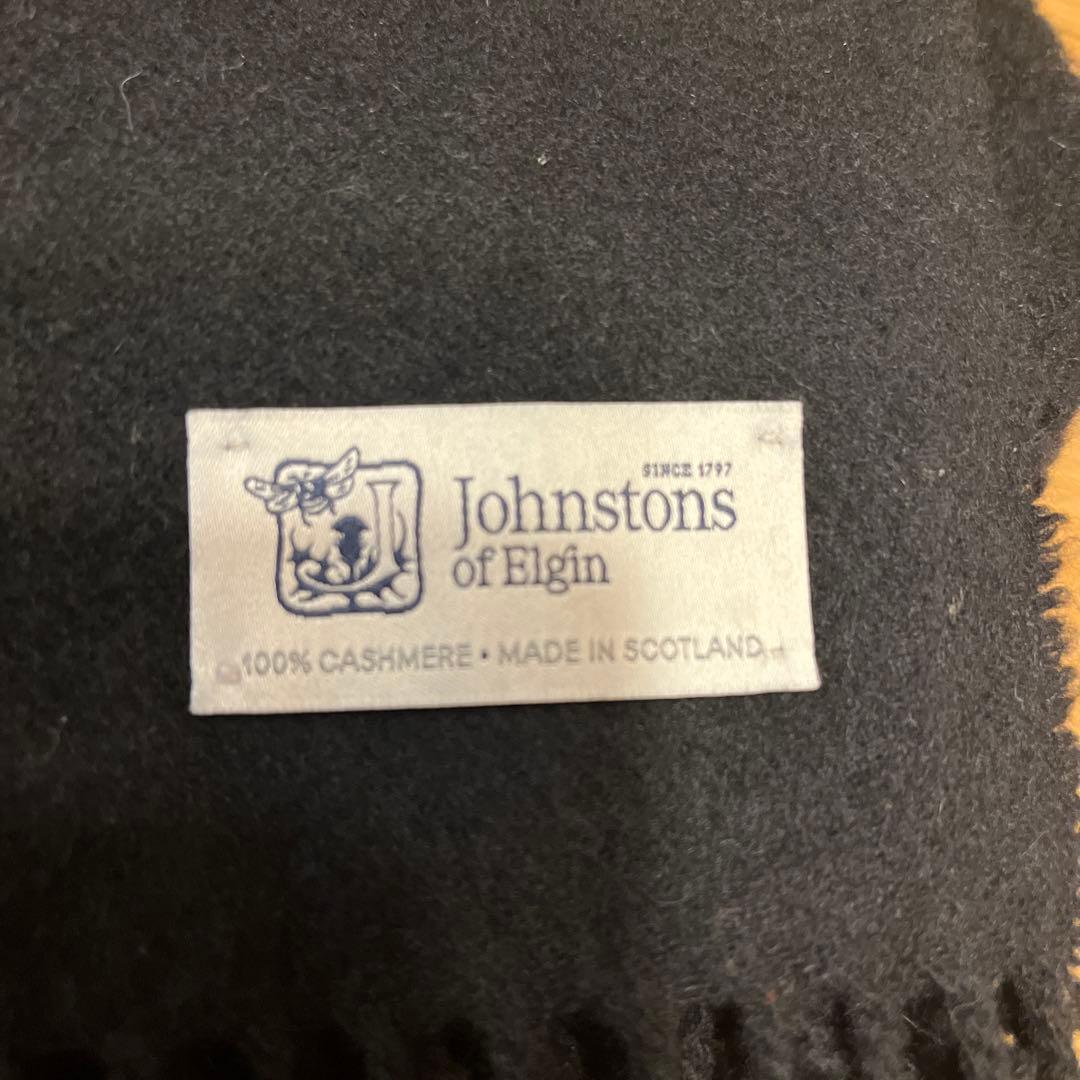『美品』ジョンストンズ　 100%カシミヤ ストール　ブラウン　チェック　レア