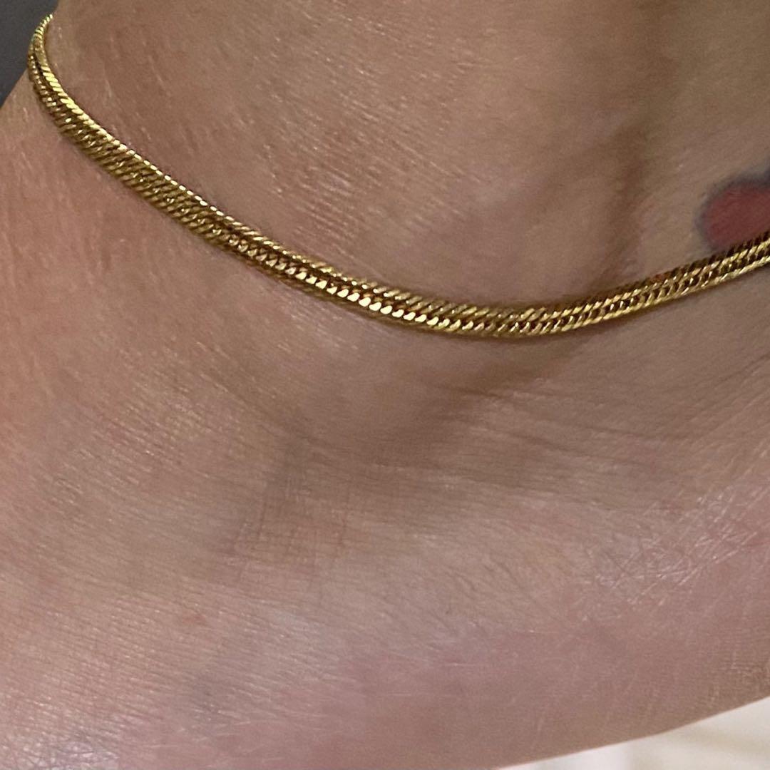 ゆ*ん様 18金ゴールドアンクレット 24cm 6～7グラム. 12面トリプル