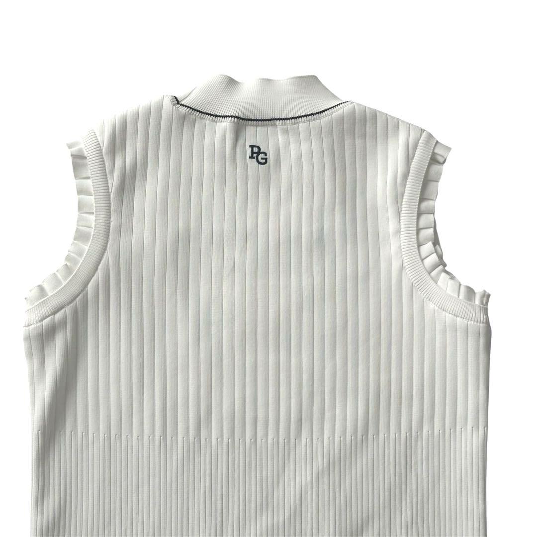 PEARLY GATES パーリゲイツ　袖フリルノースリーブニット1