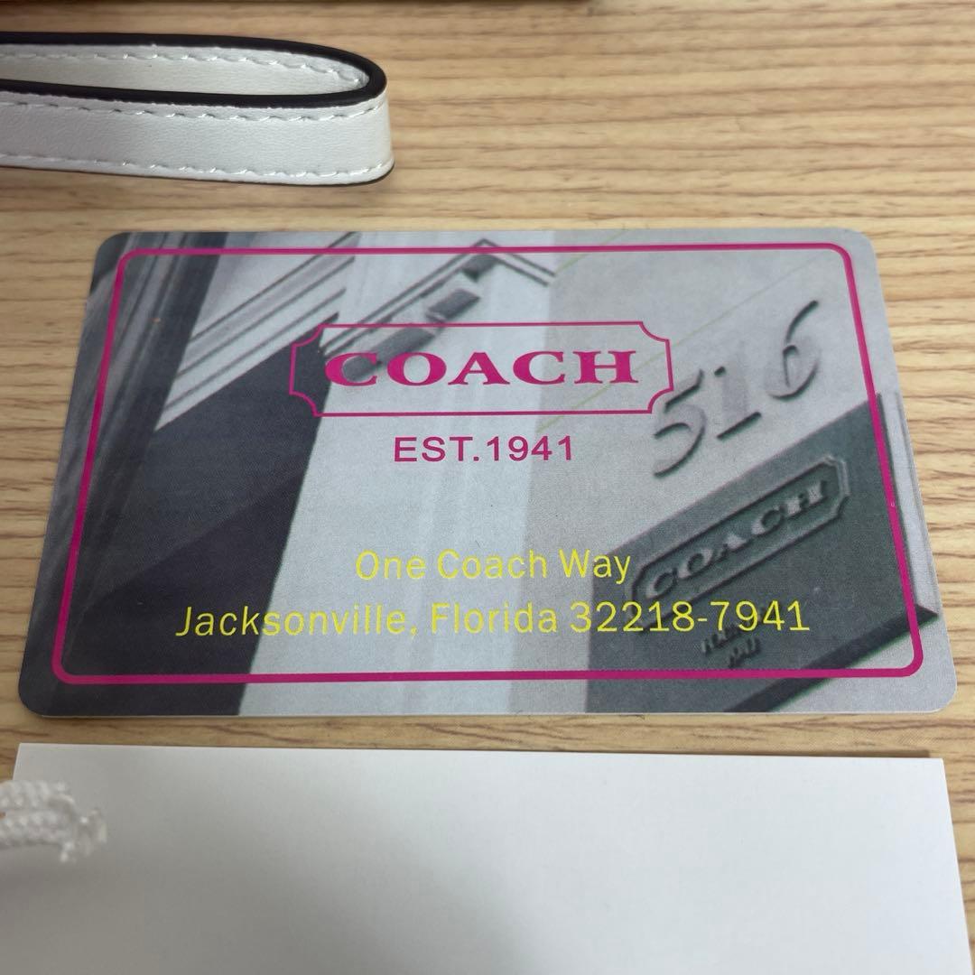 【新品未使用】COACH コーチ長財布 C8695 SV/WE 白 ホワイト花柄