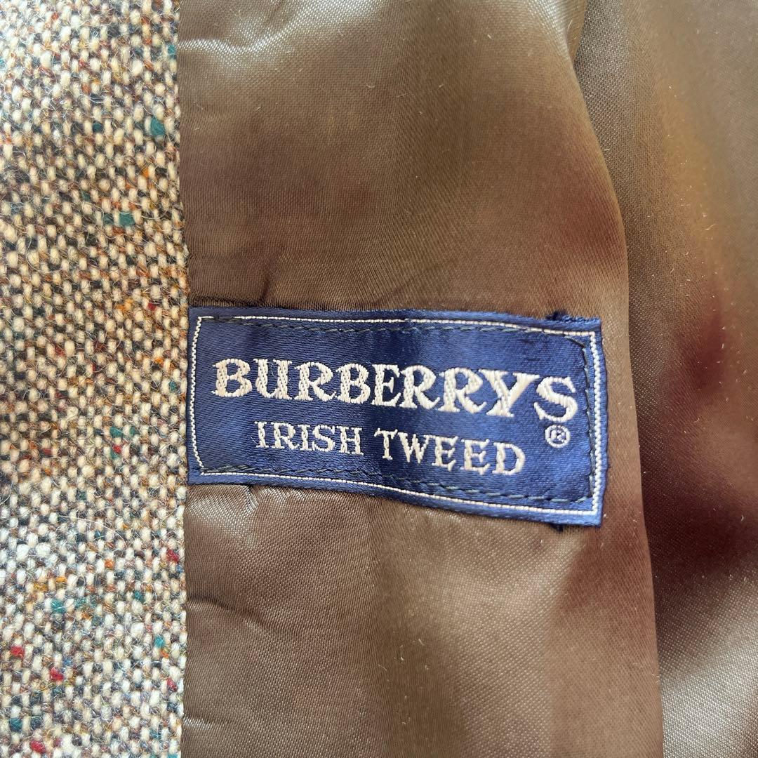 極美品　バーバリー　アイリッシュツイード　ステンカラーコート　ベルト　イギリス製