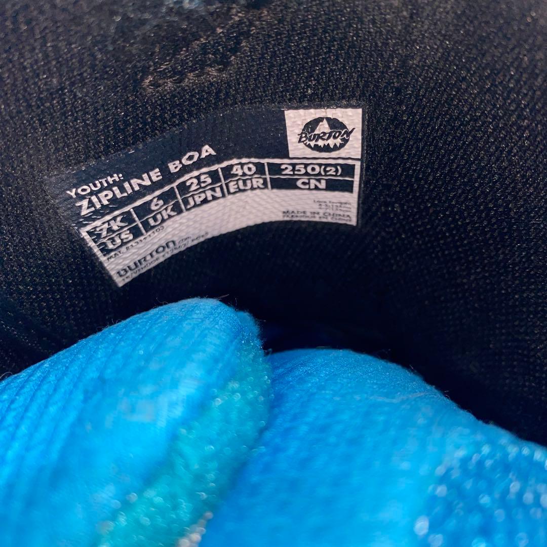 25cm BURTON 子ども用スノーボードブーツ ブラック ジュニア