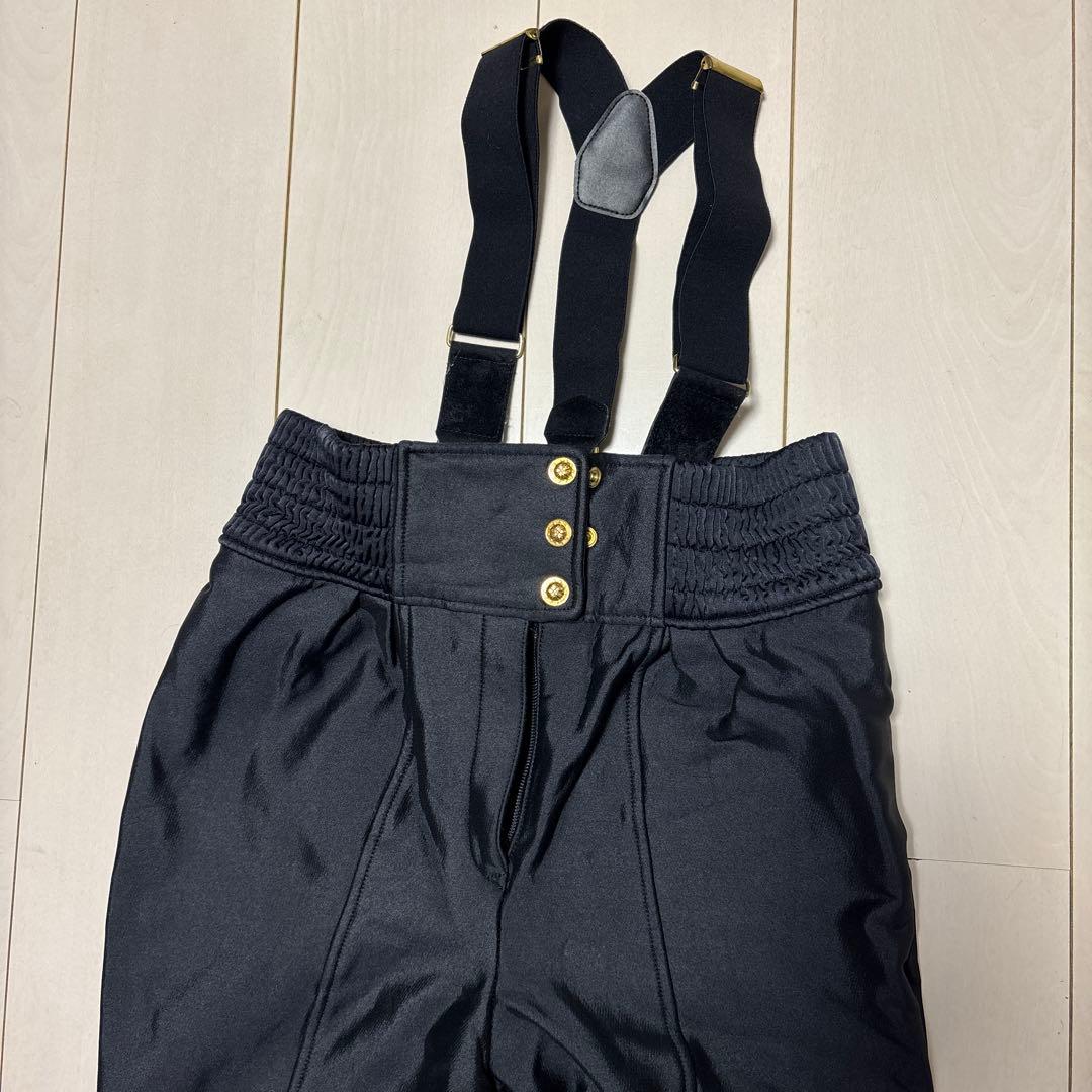 ヴィンテージ スノーウェア　ウールフード付き上下　スキーウェア　金ボタン