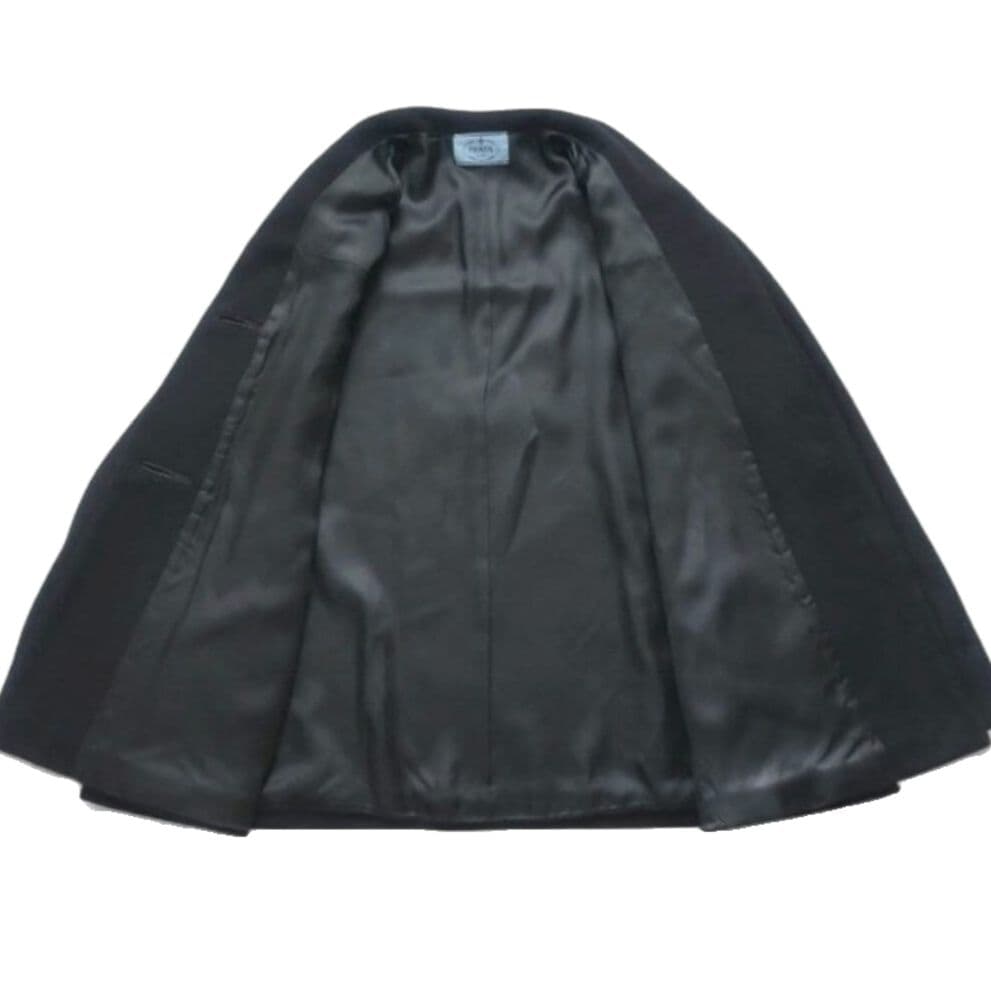 ✨美品✨プラダ　WOOL ポンチョ コート　ショールカラー ブラック　サイズ44