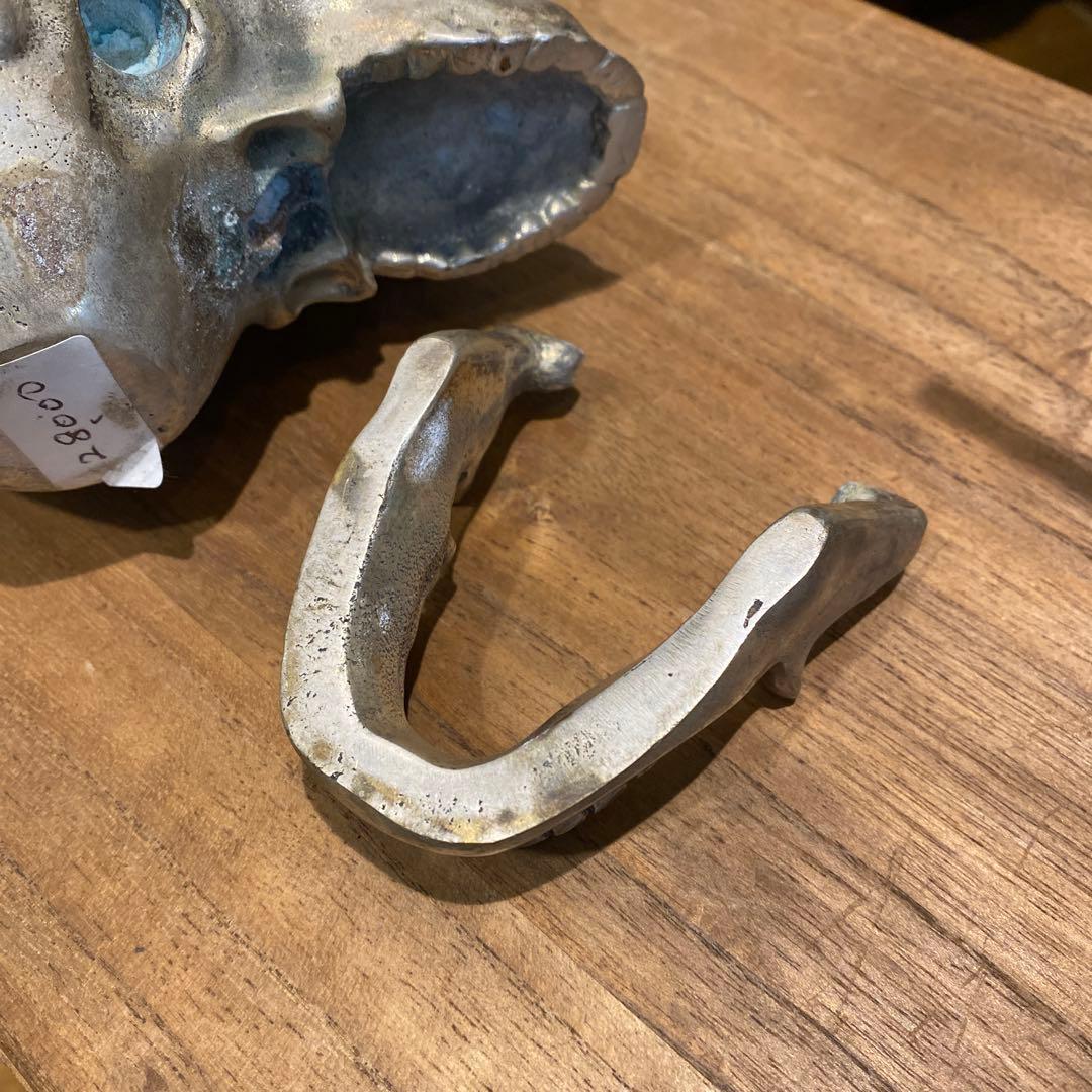 重厚感！！髑髏　ドクロ　インテリア　オブジェ　置物　シルバー　真鍮　鉛