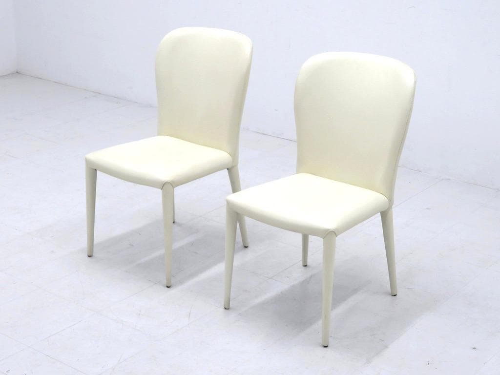 展示品　IDC大塚家具　フロイデ　本革　レザー　ダイニングチェア　2脚セット