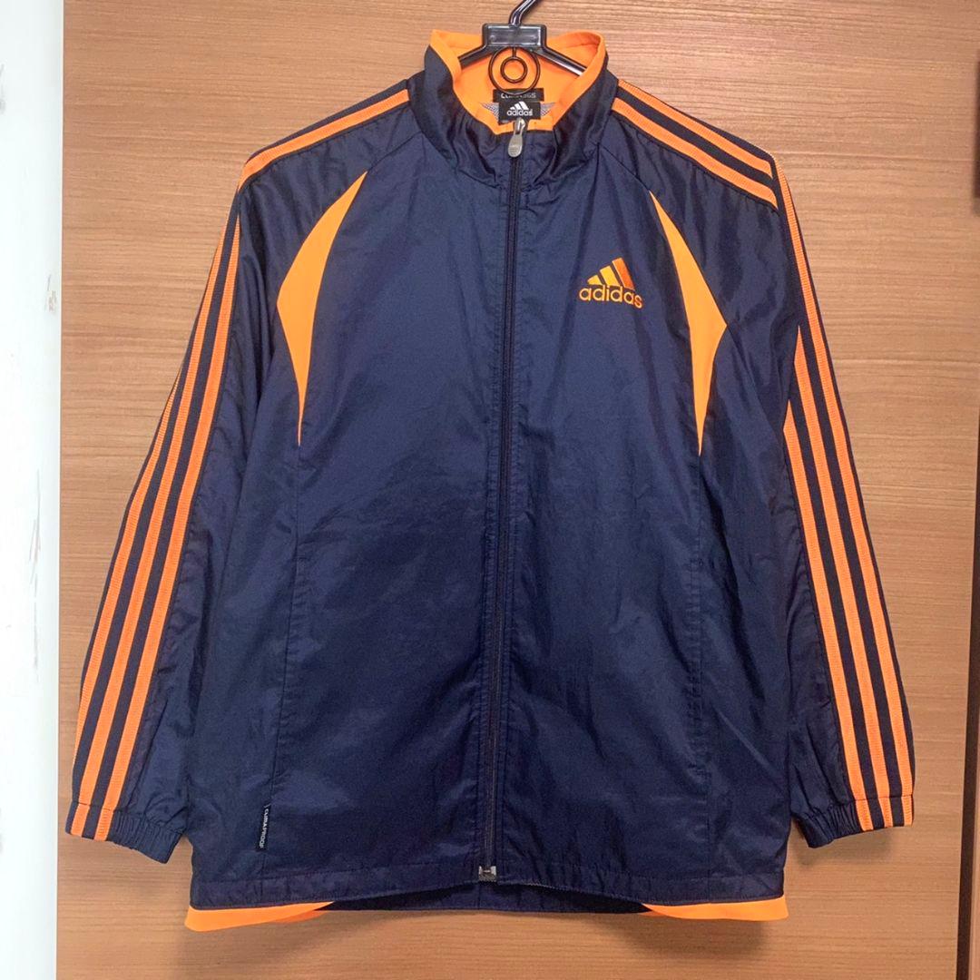 adidas ジャージ 上 トップス 150cm ネイビー オレンジ 長袖 美品