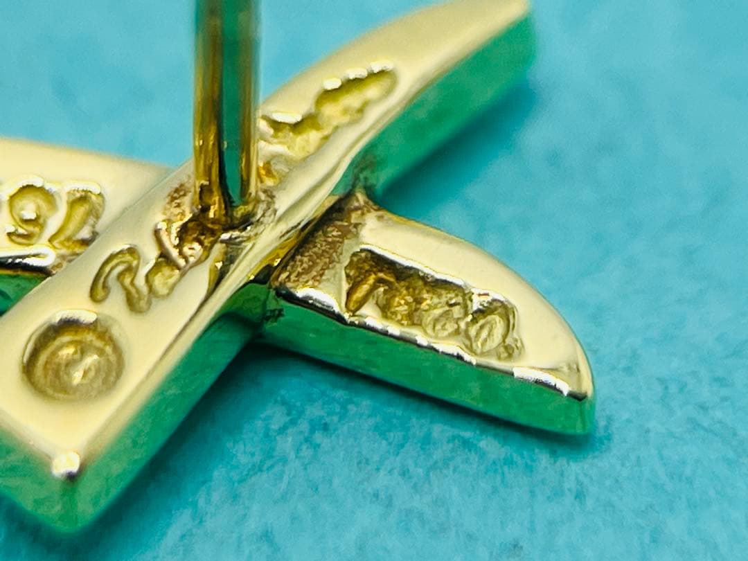 c881 美品　ティファニー　パロマピカソ　K18YG キス　X クロス　ピアス