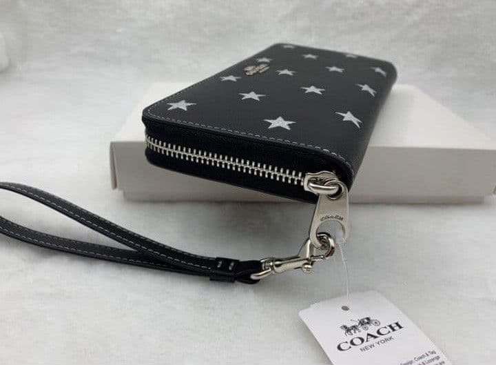 新品未使用コーチ長財布スター星ブラックレディースメンズ送料無料即日発送