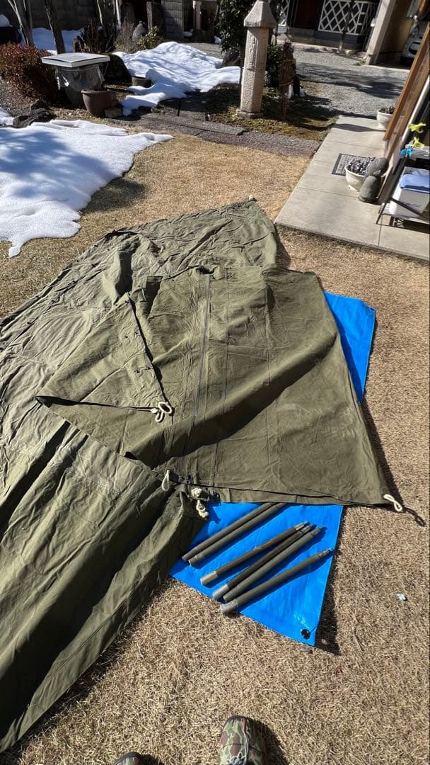 新品未使用 希少1983年ファスナー縫製済みパップテント 米軍 デッドストック