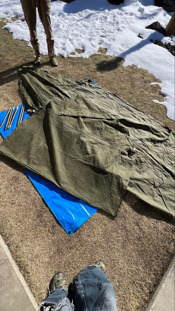 新品未使用 希少1983年ファスナー縫製済みパップテント 米軍 デッドストック