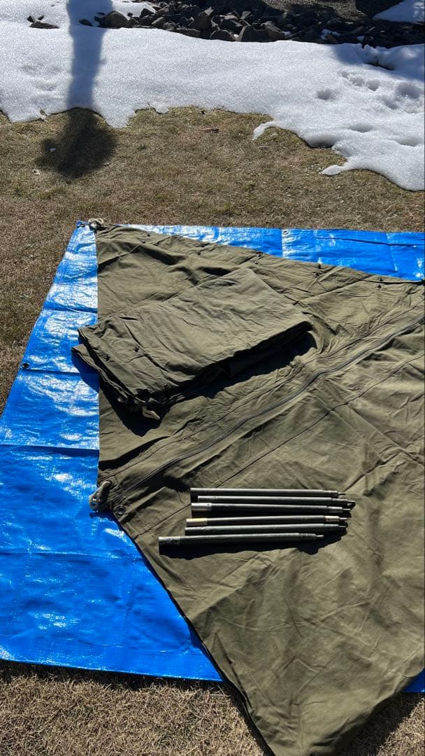 新品未使用 希少1983年ファスナー縫製済みパップテント 米軍 デッドストック