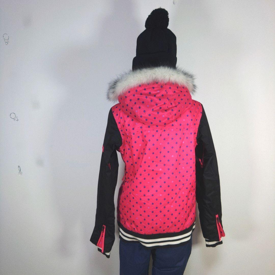 レディース　M　スキー　スノーボードウェア　上下セット　ドット柄　ピンク　紺