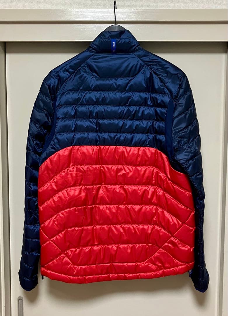 RLX ラルフローレン ゴルフ ダウンジャケット ネイビーx赤