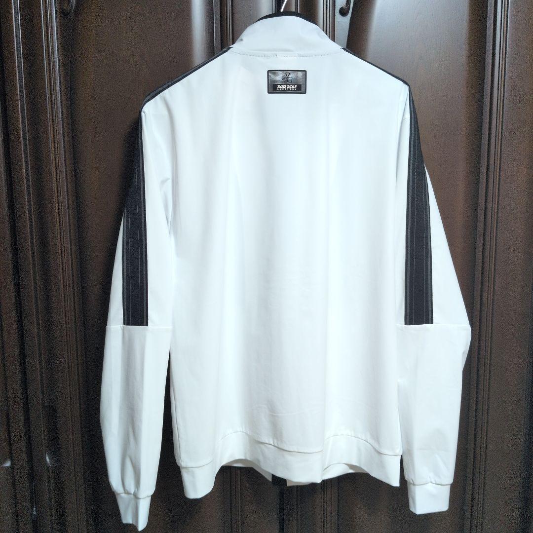 SY32:メンズ:Lサイズ:フルジップ　ストレッチ ジャケット:白
