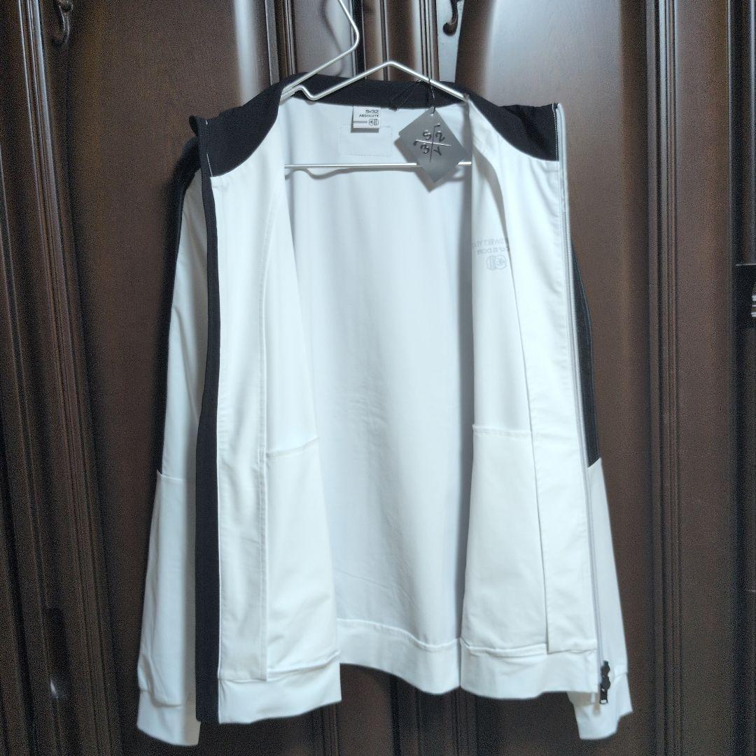 SY32:メンズ:Lサイズ:フルジップ　ストレッチ ジャケット:白