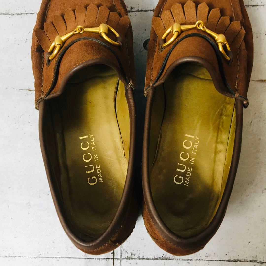 美品　GUCCI グッチ　ホースビット　スゥエード　　レディース35 ハーフ