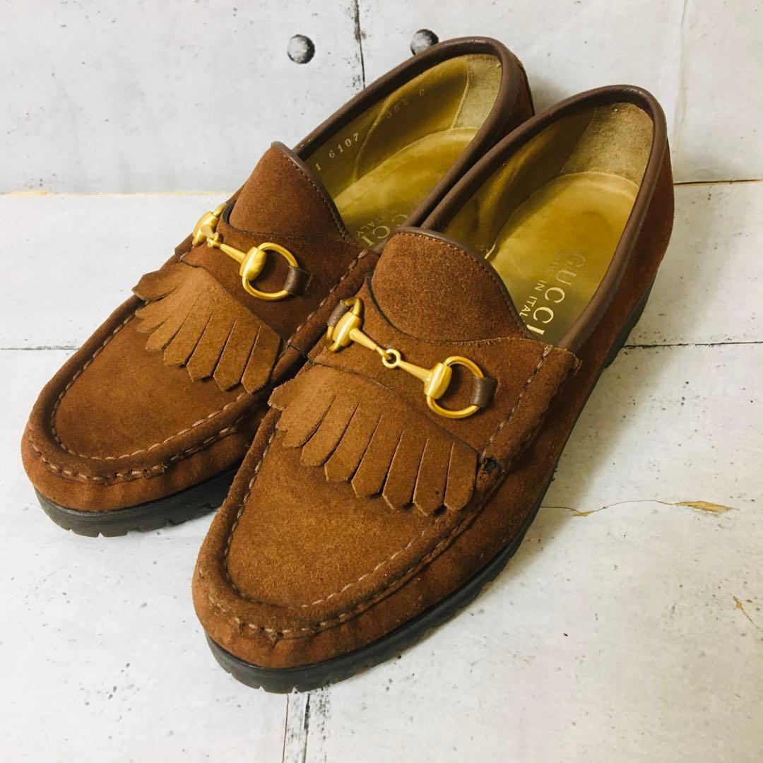 美品　GUCCI グッチ　ホースビット　スゥエード　　レディース35 ハーフ