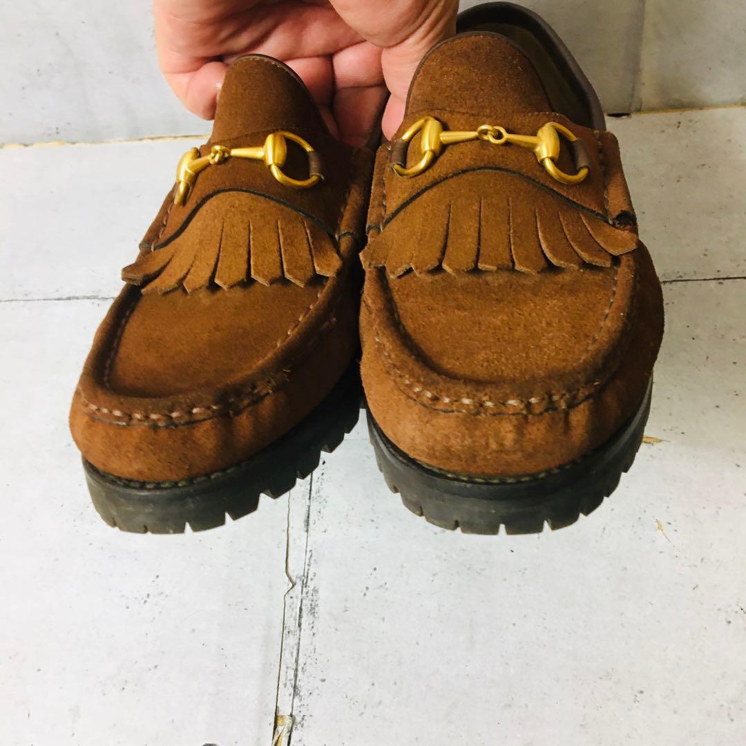 美品　GUCCI グッチ　ホースビット　スゥエード　　レディース35 ハーフ