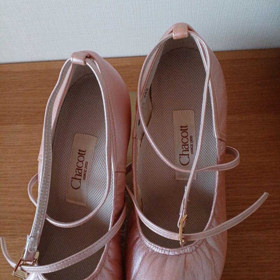 【Chacott 】新品未使用ピンク 社交ダンスシューズ23•5　ヒールカバー付